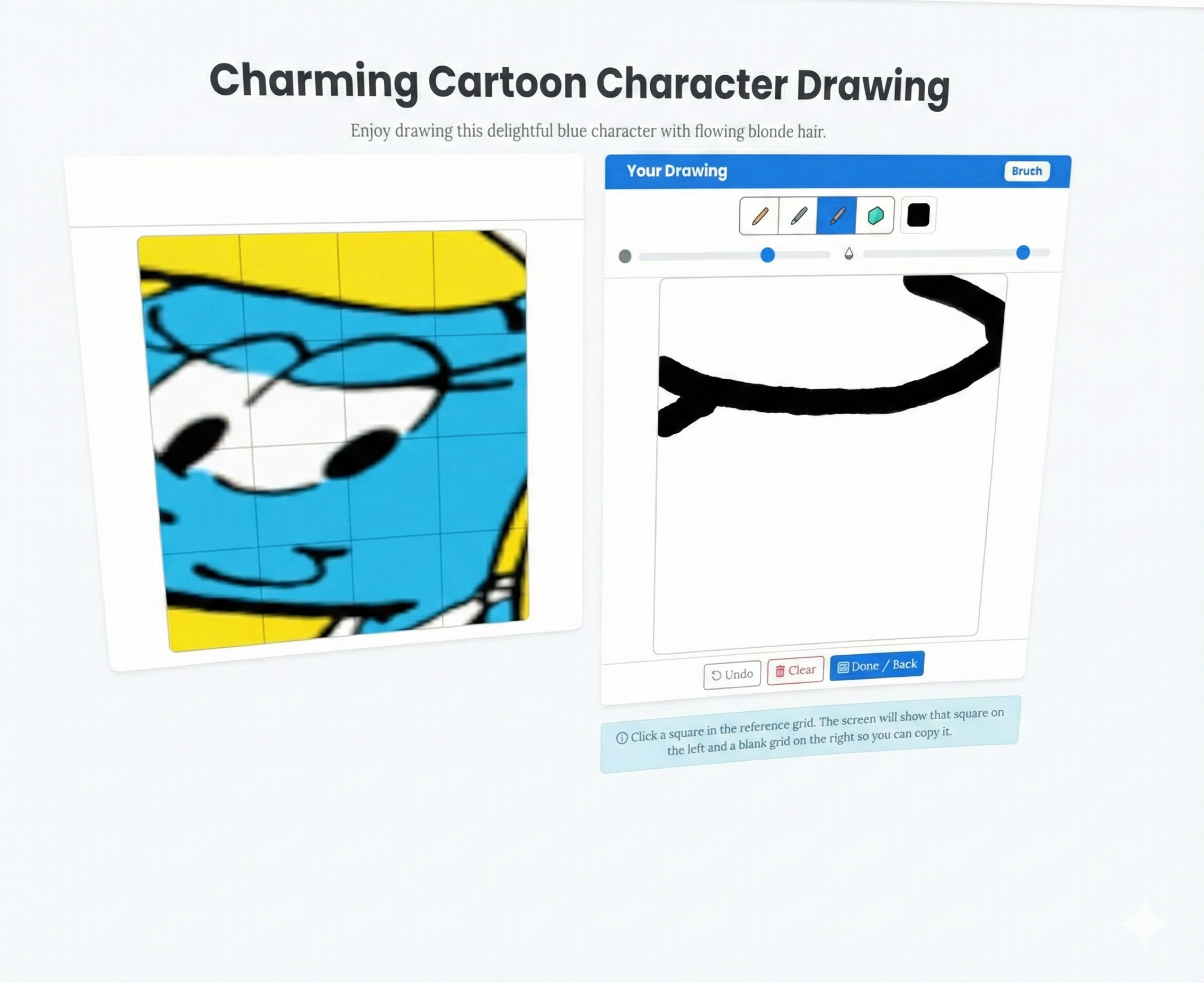 Logan drawing Smurfette